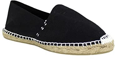 Desconocido Espadrillas classiche in tela con suola in juta, Nero , 43 EU