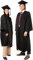 SKÉMATA Abschluss Robe Unisex Leichte Mikrofaser mit Graduierung Kappe und Quaste, Geeignet für alle Jahreszeiten, Vorne geöffnet | Einfache Größe Mann/Frau, Schwarz