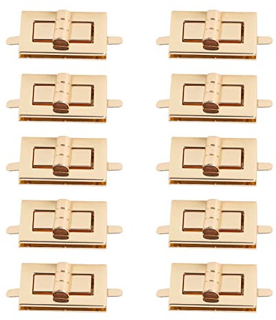 Tuck Lock Bag Clasp 10 Sets Purse Lock Twist Turn Locks Clasp Clasp Turn Lock Tuck for Bag Making, Book, Leather, Fabric, Handbag, Wallet