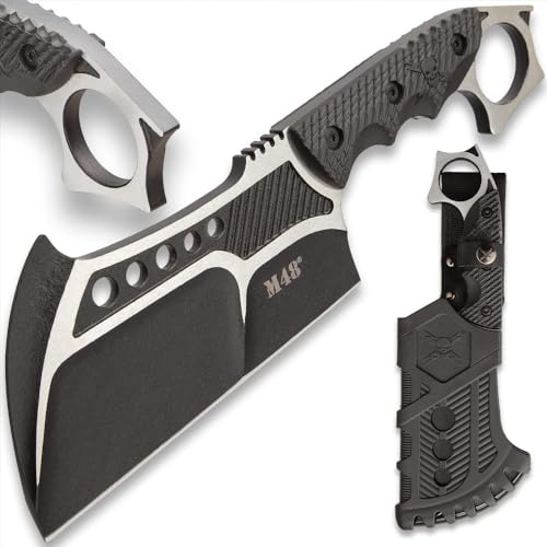 United Cutlery - M48 Conflict Cleaver With Vort | 2Cr13 Klinge aus gegossenem Edelstahl | Spritzgegossener Nylongriff | Knauf im Karambit-Stil | Vortec Gürtelscheide