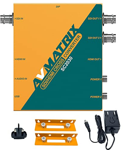 AVMATRIX SC2030 SDI/HDMI-Crosskonverter für Rundfunk- und AV-Postproduktionsanwendungen, Videokonverter mit integrierten DIP-Schaltern oder PC über Micro-USB