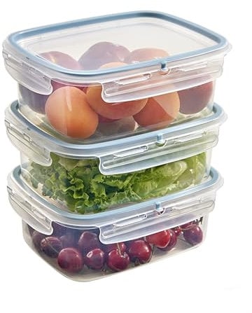 Snips Snipslock Contenedor rectangular, 1.80 Lt, Set 3 pzs, Envase para Alimentos, Caja de Almacenamiento Frigorífico 23.5 x 18.5 x 13 cm, Made in Italy, 0% libre de BPA y ftalatos, 1,80 L