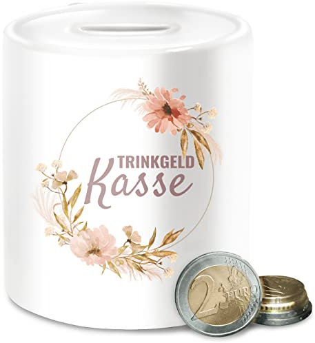 Spardose Trinkgeldkasse I Kaffeekasse I Trinkgeld I Tip - Unisize - Weiß - trinkgeldkaasse Geschenk Friseurin für arztpraxis Gastronomie sparbüchsen kaffekasse Friseur Geschenke kaffeekassen