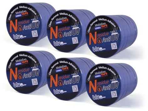 ADHES Malerkrepp Blaues maler klebebänder für Malerarbeiten,Saubere Kanten,UV Beständig, Keinerlei Rückstände (24mm x 55m), 36rolle