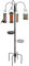 Crystals Garden Wild Bird Feeder Feeding Station with Water Bath Table, Seed Tray, Hanging Feeders + Feeding Station Stabiliser Ground Spikes Stand (3 Pole Station + Stabilizer), Grey, (BFS700)