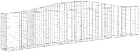 vidaXL Paniers à gabions arqués 2 pcs 400x30x80/100 cm Fer galvanisé