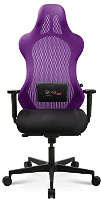 Topstar Bürostuhl Gamingstuhl Sitness RS Sport inkl. Armlehnen schwarz/schwarz violett mit Lordosenkissen