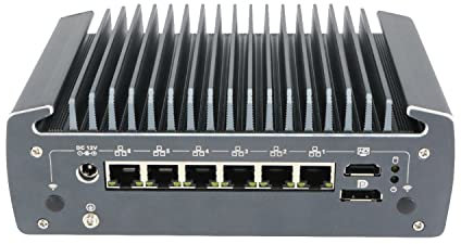 HUNSN Micro Firewall Appliance, Mini PC, VPN, Router PC, I7 10810U, RX10, AES-NI, 6 x LAN for 4 x 802.3af Standard POE, HDMI, DP, COM, SIM Slot, TPM, Barebone, NO RAM, NO Storage, NO System