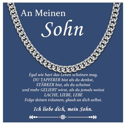 CheersLife Halskette Herren Edelstahl Panzerkette Kette Silber | Männer Kette Herren Hochzeitstag Geschenke für Männer Geschenke für Mann/Sohn/Papa