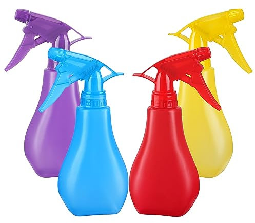 JIUHSHN 8 Oz Empty Plastic Spray Bottles,4 Pack Squirt Bottles Refillable Water Mist Sprayer with Mist & Stream Modes Mister Spray Bottles for Hair Plants Clean Cat BBQ