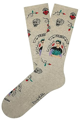 Jimmy Lion Frida Socken aus gekämmter Baumwolle, Größe 36-40 | 41-46 im Halbschaft, Athletic Frida Viva Mexico - Beige, 36-40