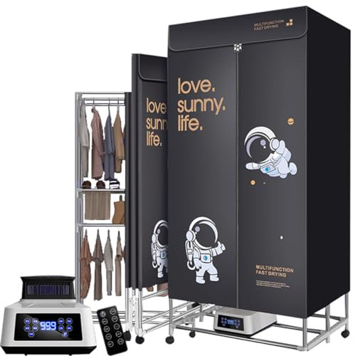 Secadora De Ropa Eléctrica De 3 Niveles, Rejilla De Secado Con Calefacción De Aire Caliente Interior De Ahorro De Energía De 2000W, Tendedero De Ropa Con Calefacción Plegable De 67 Pulgad(Color:Negro)