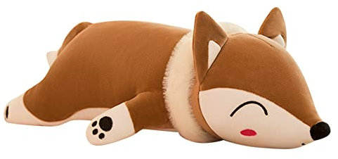 URFEDA Fuchs Kuscheltier, Kawaii liegend Fuchs Tier Puppe Flauschiges Stofftier Tier Plüschkissen Spielzeug Geschenk für Kinder Mädchen Jungen Plüsch Fuchs Kissen Home Sofa Rücken Kissen Dekokissen
