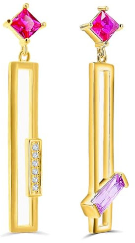 NOBEL SCHMUCK Ohrstecker 925 Silber oder Gold Geometrisch Moderner Ohrschmuck für Frauen