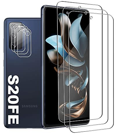 PanzerSchutzglas für Samsung Galaxy S20 FE, 3 Stück Hohe Qualität 9H Folie mit Hohe Qualität Kamera Schutzglas, Fingerabdruck-ID-Kompatibel, 3 Stück Jeweils