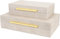 ZIKOUL Ivory Shagreen box Set of 2 Faux Leather Decorative Boxes,Large Nesting Storage Decorative Boxes with Lids for Modern Home Decor Stacking Jewelry Box Organizer