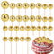 30pcs Disco Ball Cupcake Toppers, Mini Disco Ball Picks Disco Theme Cake Toppers with Sticks for Cake Decorations Cupcake Decor Dessert Accessories Disco Party (Golden)