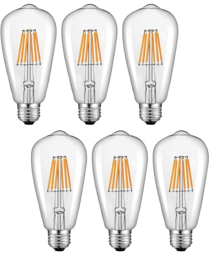 Lot de 6 Ampoule à vis Edison AC/DC 12-24V LED ST58 E27, ampoules à filament antique rétro E27 LED équivalant à 60W, Blanc Neutre 4500K pour RV Camper Marine Yacht Lorry (Blanc Neutre-4500K, 12v)