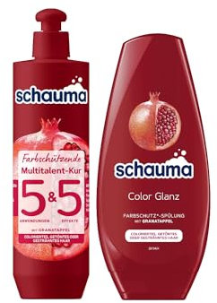 Schauma 5&5 Farbschützende Multitalent-Kur (300 ml) Haarmaske Haarkur Farbschutz & Splissversiegelung & Farbschutz Spülung Color Glanz (250 ml) Haarspülung langanhaltender Glanz