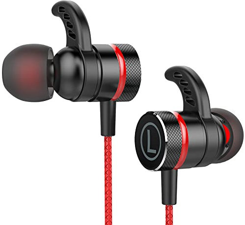 KASOTT SoundMaster Pro V1 - Gaming Earphones with Dual Audio Drivers,Battle Buds,in-Line Mic with Mute and Volume Control, Compatible with Xbox Series,PS5,PS4,Switch,Pc with 3.5mm (Flaming Red)
