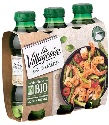 La Villageoise en Cuisine - Vin Blanc de Cuisine - Biologique - 3X25cl