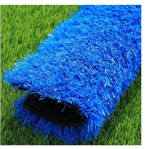 Kunstrasenteppich für Spielplätze und Hinterhof-Dekoration, 2,4 cm dick, blau, synthetischer Rasenteppich, 60 x 80 cm
