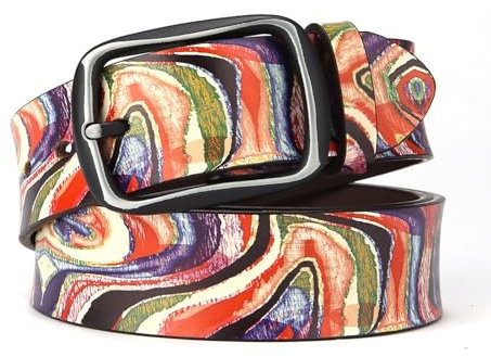 JIARY Bunt,105CM/41.33'',Damen Männer Mode Gürtel,Western Cowgirl Punk PU Ledergürtel Für Jeans,Unisex Bedruckter Beilaufig Leder Gürtel