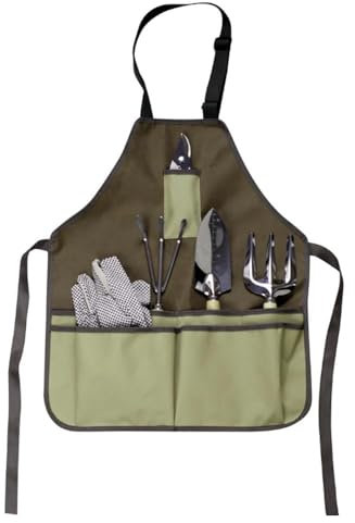 NIhtian Oxford Cloth Garden Apron Thickening Garden Tools Belt Multifunction Waterproof Wear resistant for Women Men (Green)