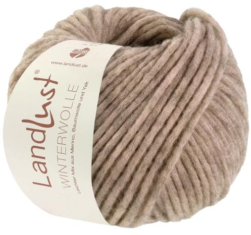 LANA GROSSA Landlust Winterwolle | Soffilo mit Yakfasern | Handstrickgarn aus 50% Schurwolle (Merino), 35% Baumwolle & 15% Yak | 50g Wolle zum Stricken & Häkeln | 70m Garn FB37