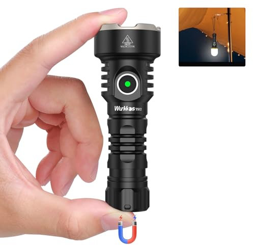 Wurkkos TS12 SFT25R, Mini Flashlight Rechargeable, 1050 High Lumens Pocket Flashlight, Super Bright Small LED Flash Light, IP68 Waterproof EDC Torch Light for Camping, Outdoors, Hiking, Emergency