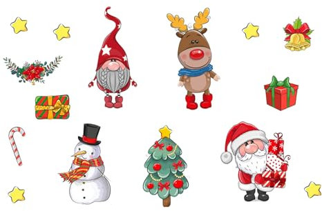 Weihnachtsdeko Innen Fensterbild Weihnachten Weihnachts Sticker Weihnachtsbaum für Kühlschrank, Weihnachtsmagnete für Garagentor, große Dekorationsaufkleber für Kühlschrank, Metalltür,