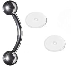 EZ Piercing 1,6mm Titan Intim Banane Anti Wildfleisch Disc SET gegen Wildfleisch Keloid am KVH Christina und am Intim Piercing in 10mm oder 12mm Länge (1,6 x 10 x 4mm)