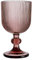 Baroni Home Ensemble de 6 Verres à Pied en Verre Colorés et Décorés de Rayures en Relief 20 CL, Verres Élégants Lavables au Lave-vaisselle, 8x8x14,5 cm, Rose