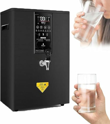 RayGenius Instant Hot Water Dispenser - Automatic Hot Water Pot with Filter and LCD Display, Wall-Mounted Water Boiler for Coffee, Home and Office Use,60L-Black