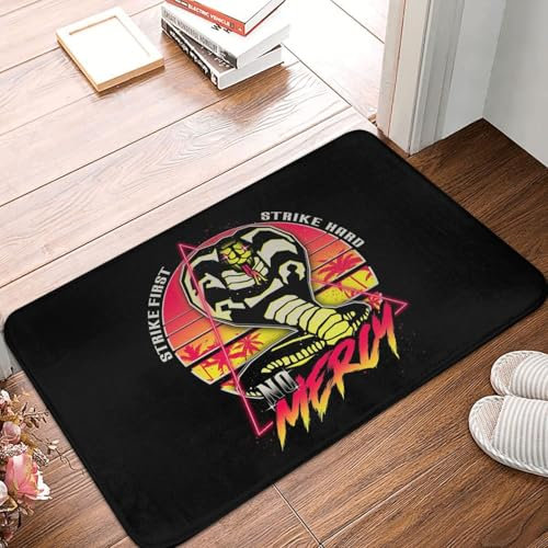 OOAHJEID Fußmatte Badteppich Teppich Cobra Kai Strike First Strike Hard No Mercy Rutschfester Bodenmattenteppich