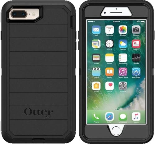 OtterBox Defender Series Robuste Schutzhülle für iPhone 8 Plus und iPhone 7 Plus, keine Einzelhandelsverpackung, Schwarz