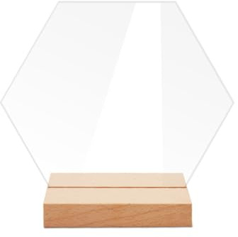 Pqahffowr 12PCS DIY Blank Acrylic Table Sign Clear Sign with Stand Transparent Arch Table Numbers Table Card Wedding Decoration, Easy Install A
