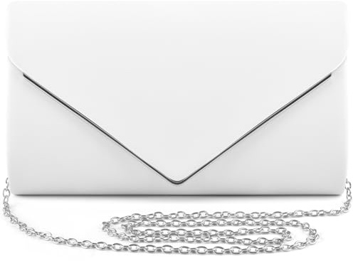 ERKOON Clutch Für Hochzeit, Envelope Leder Abendtasche Tasche formelle Party-Handtasche Shoulder Purse with Detachable Strap für Wedding, Party, Cocktail, Abschlussball
