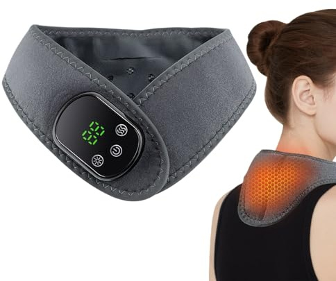 Heizkissen für den Hals – Armband mit elektrischem Heizgerät mit 5 Wärmestufen, tragbares USB-Heizkissen mit Vibrationsmassage – für Männer und Frauen, ältere Menschen, Entspannung