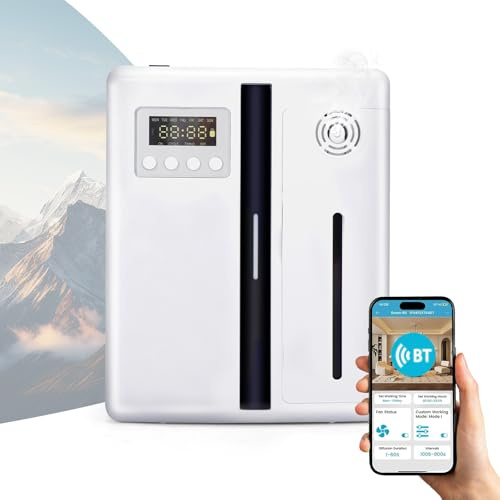 Smart Aroma Diffuser Wasserlos für Ätherische Öle mit LCD Display 160ML | Smart Duftdiffusor, App-Steuerung, Fernbedienung, Timer, ideal für Zuhause, Büro, Hotel und Lobby, Ohne ätherische Öle.