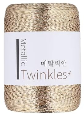 Filo metallico glitterato intrecciato a mano, filo dorato per uncinetto, decorazioni, ricami, lavori a maglia fai da te per borse, borse e uncinetto (oro)
