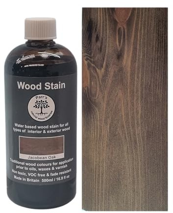 Parr's Water Based Wood Dye/Stain - Environmentally Friendly VOC Free - for Interior Woodwork - Jacobean Oak - 500ml (500ml)