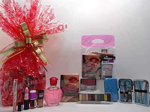 Glory Cosmetics Make Up & Perfume Set, Beauty Gift Hamper, Bulk Mix Brands make up, Aqua Rose Perfume, Manicure Kit Beauty Hamper For Women