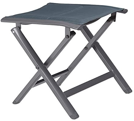 Relaxdays Aluminium Klapphocker, gepolstert, für Garten, als Campinghocker, faltbar, H x B x T: 41 x 48 x 41 cm, grau