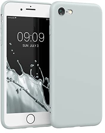 kwmobile Case Compatible with Apple iPhone SE (2022) / iPhone SE (2020) / iPhone 8 / iPhone 7 Case - Protective Slim TPU Phone Cover - Soft Matte Finish - Light Grey Matte