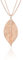 Ouran Long Necklace for Women,Leaf Pendant Necklace for Girls Gold and Silver Chain Necklace with CZ Crystal Multilayer Necklace (Rose Gold)