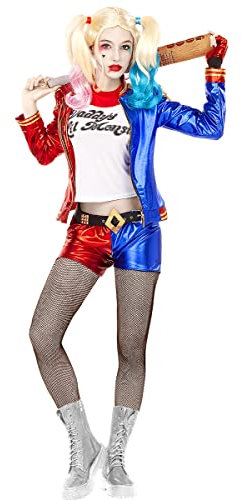 Funidelia Disfraz Oficial de Harley Quinn - Escuadrón Suicida para mujer, Talla XXL, Superhéroes, DC Comics - Traje para adultos para fiestas, Carnaval y Halloween
