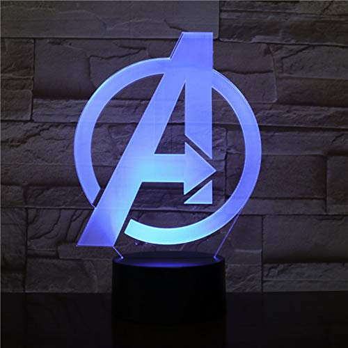 Wolobox LED-Lampe, Avengers, Logo, Farbwechsel, USB, Nachtlicht und Dekoration