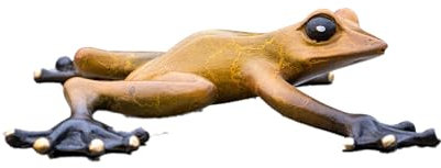 IDYL Bronze-Skulptur Frosch braun emailliert | 4x12x13 cm |Kröte Bronze-Figur handgefertigt | Gartenskulptur - Teichbereich-Dekoration