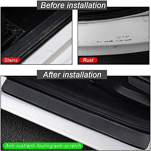 4 Stücke Auto Einstiegsleisten Carbon Faser Aufkleber,für Mazda 3 CX-30 CX-5 CX5 CX30,Lackschutzfolie,Autotür Schutz,Türeinstiege Schritt Platte,Anti Scratch Abdeckung Dekor Zubehör